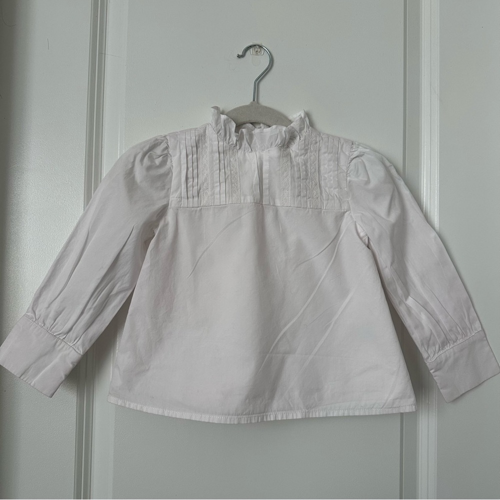 Pintuck Ruffle Collar Top